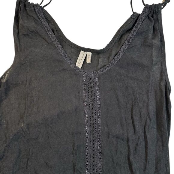 NWOT Bl^nk London Anthropologie Black Sleeveless Tie Shoulder Slip Dress Small S - Picture 8 of 10